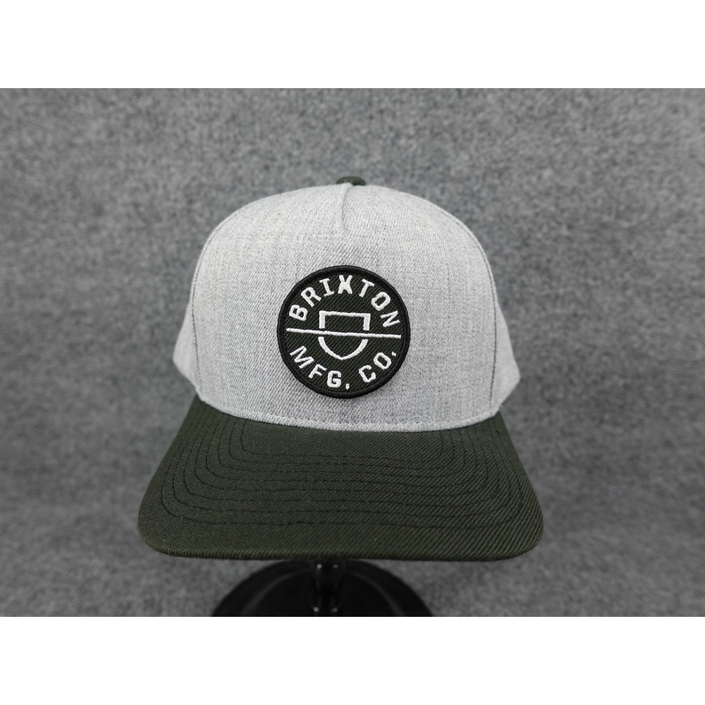 Brixton Snapback Hat Unisex Adjustable Grey Green Excellent Two-Tone Patch Cap